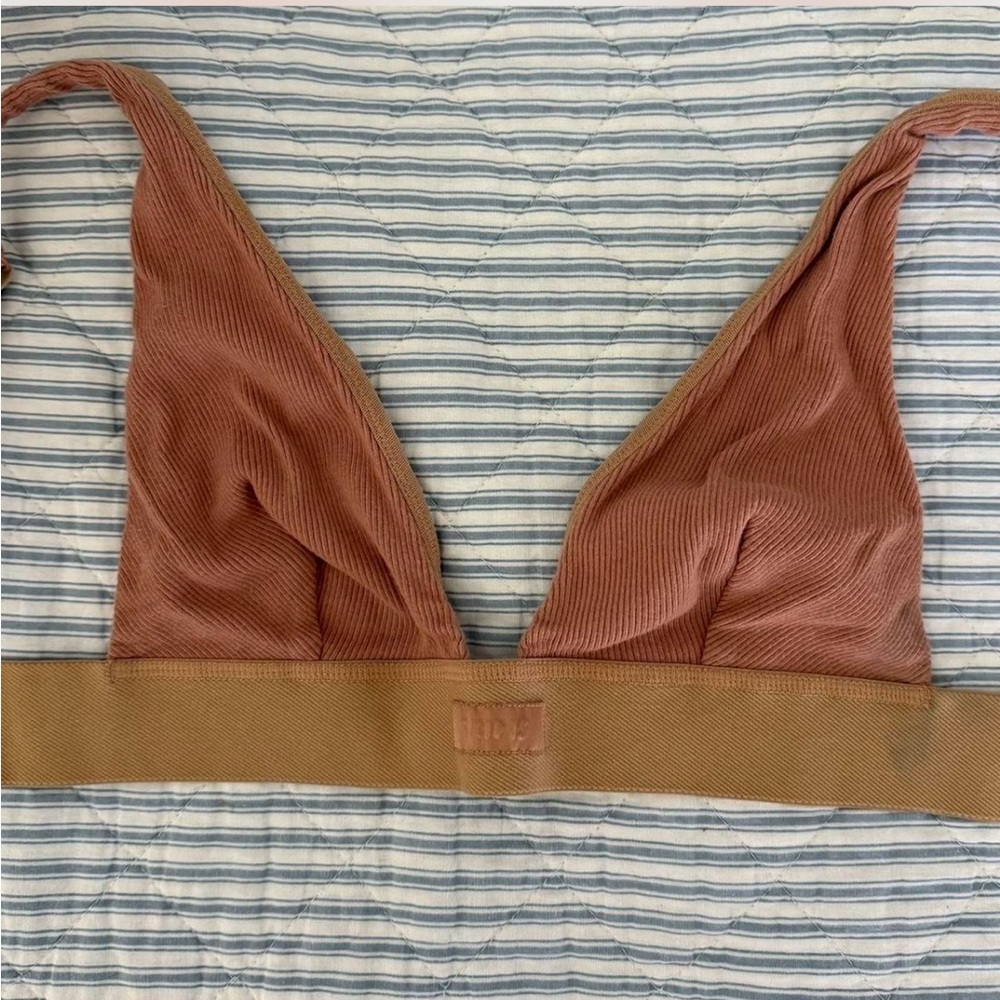 SKIMS Cotton Rib Plunge Bralette